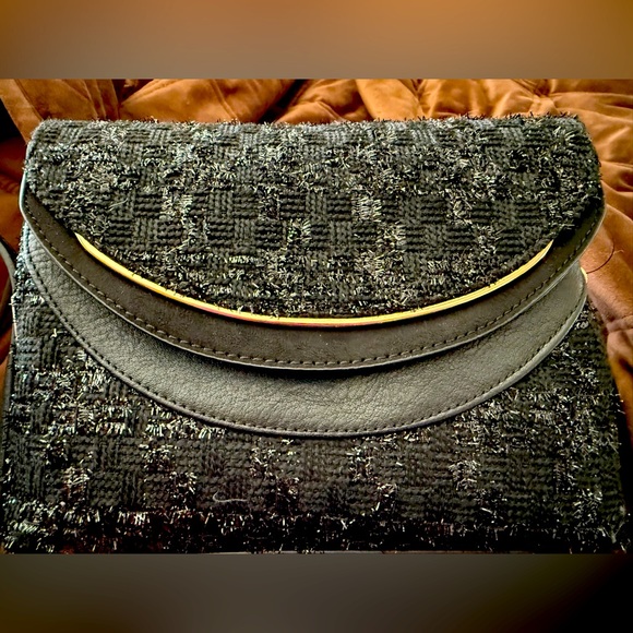 LC Lauren Conrad Handbags - NWT-Lauren Conrad Black Tweed Crossbody Purse